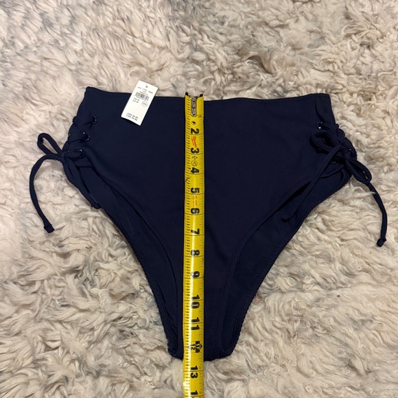 NEW Aerie The Cheeks Stretch Bikini Bottom Navy Medium - Picture 6 of 9